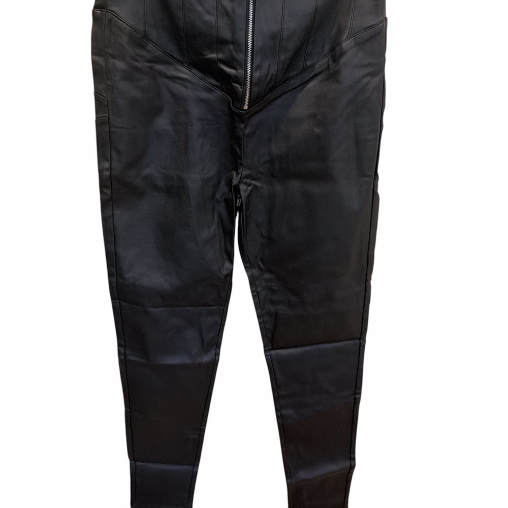 Windsor Black Faux Leather High-Waist Pants